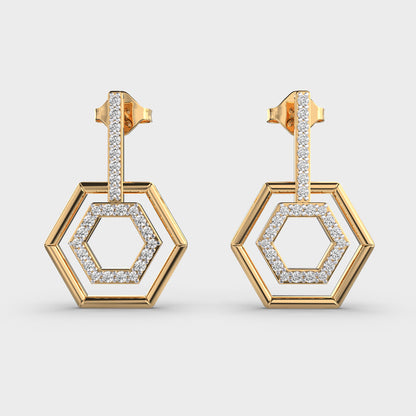 Penta Luminous Diamond Earrings