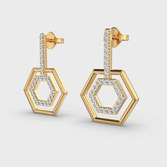 Penta Luminous Diamond Earrings