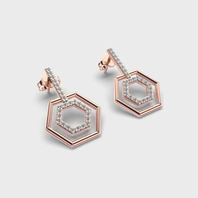 Penta Luminous Diamond Earrings