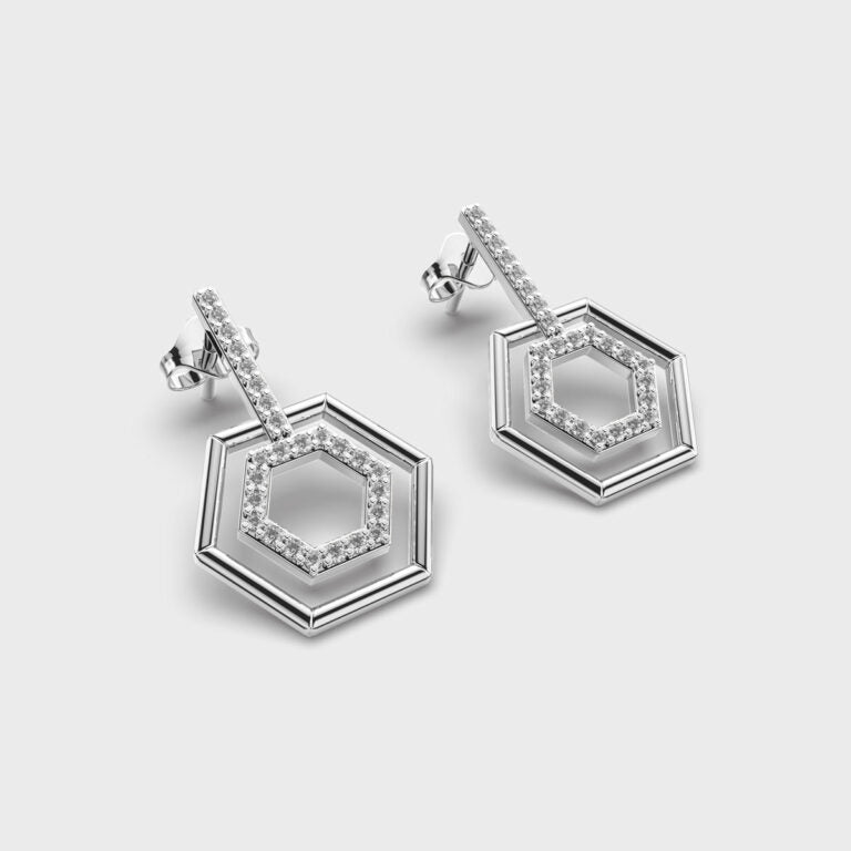 Penta Luminous Diamond Earrings