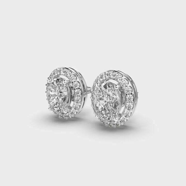 1 Carat Classic Oval Diamond Studs