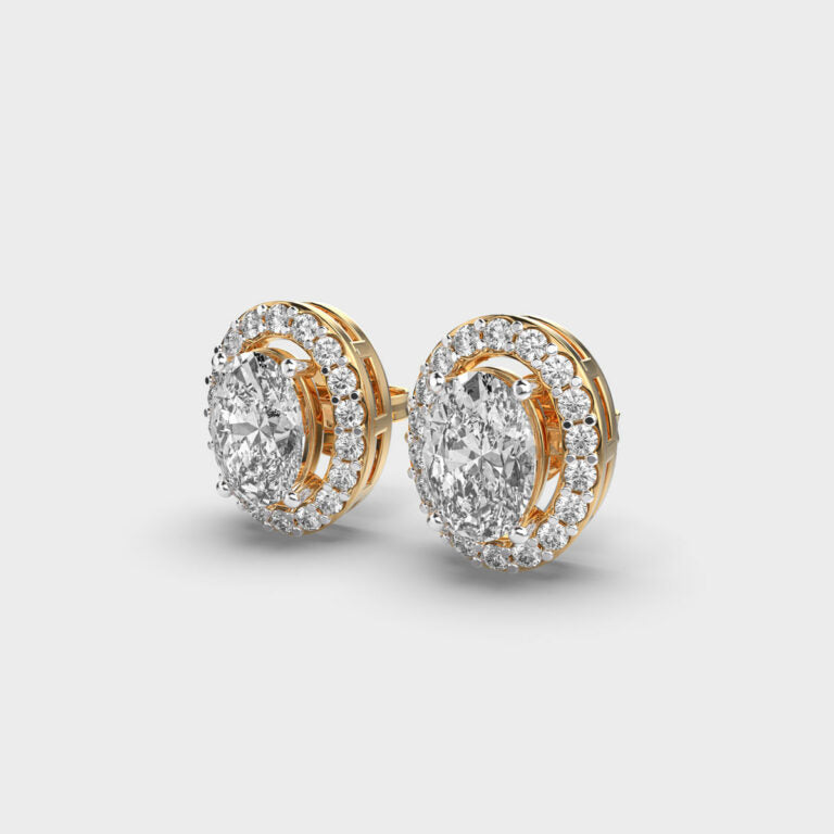 1 Carat Classic Oval Diamond Studs