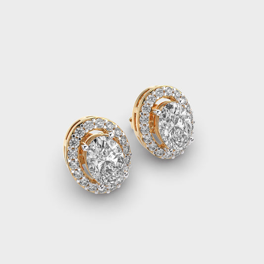 1 Carat Classic Oval Diamond Studs