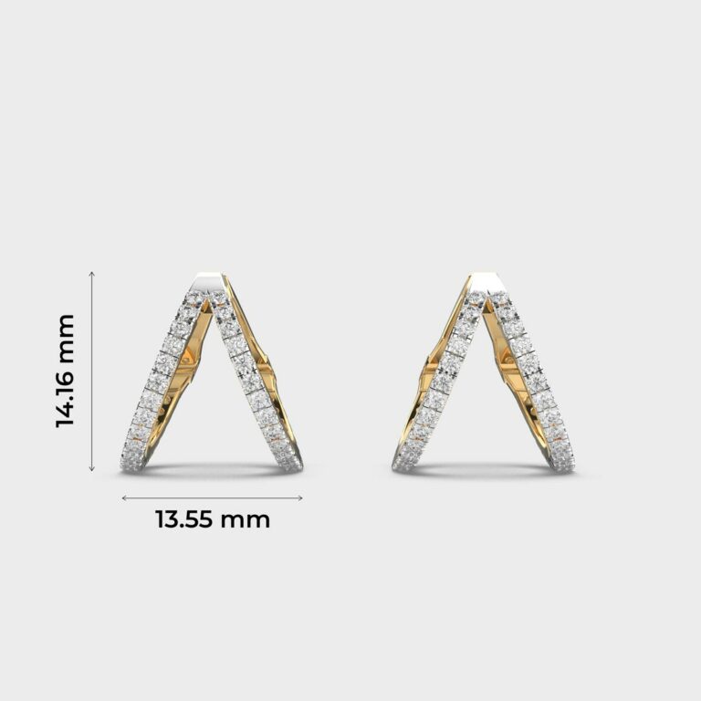 Charming Wishbone (V-shaped) Diamond Hoops