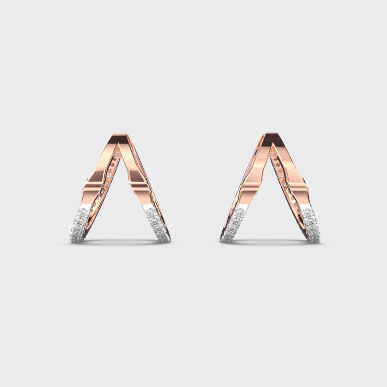 Charming Wishbone (V-shaped) Diamond Hoops