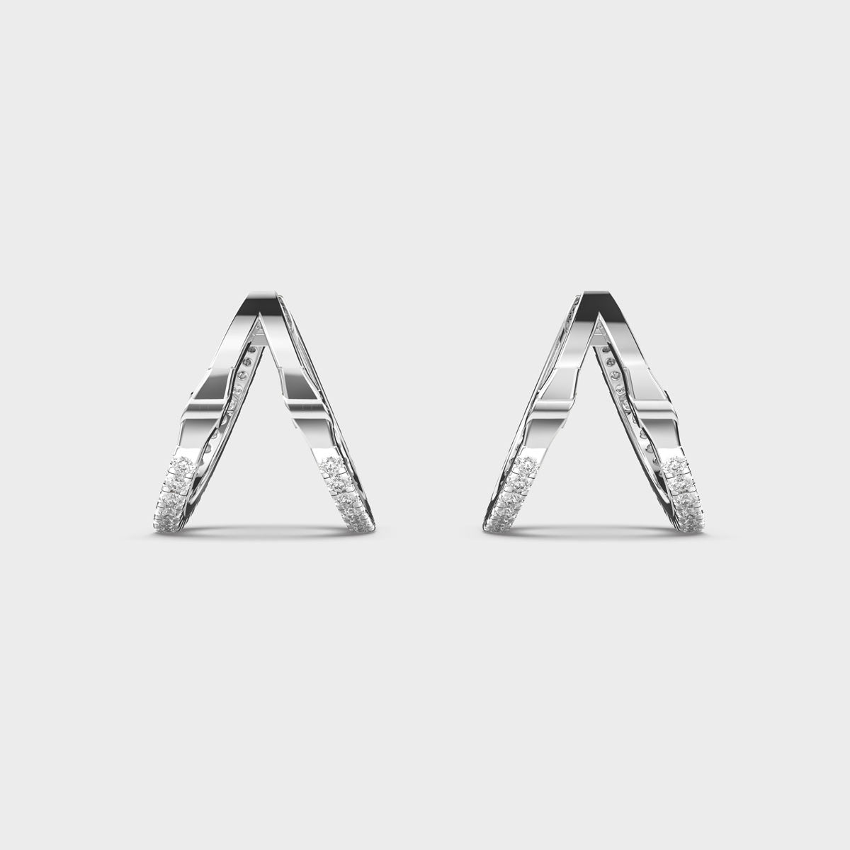 Charming Wishbone (V-shaped) Diamond Hoops