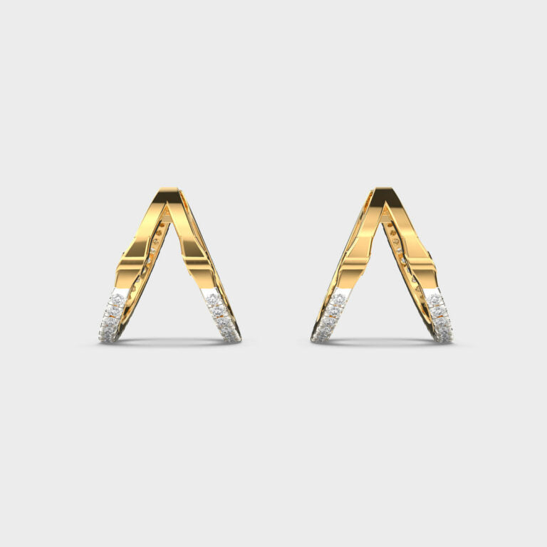 Charming Wishbone (V-shaped) Diamond Hoops