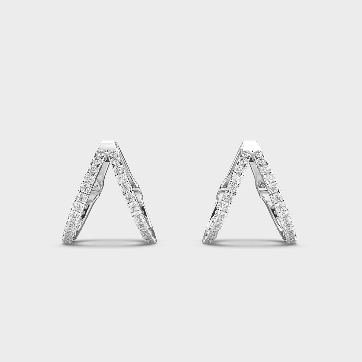 Charming Wishbone (V-shaped) Diamond Hoops