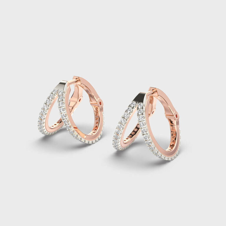 Charming Wishbone (V-shaped) Diamond Hoops