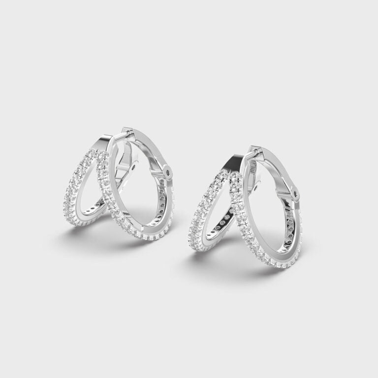 Charming Wishbone (V-shaped) Diamond Hoops