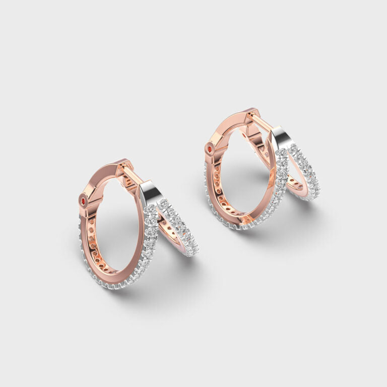 Charming Wishbone (V-shaped) Diamond Hoops