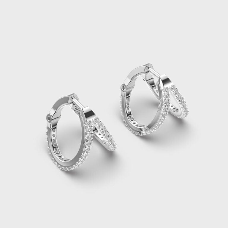 Charming Wishbone (V-shaped) Diamond Hoops