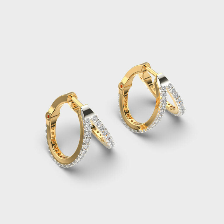 Charming Wishbone (V-shaped) Diamond Hoops