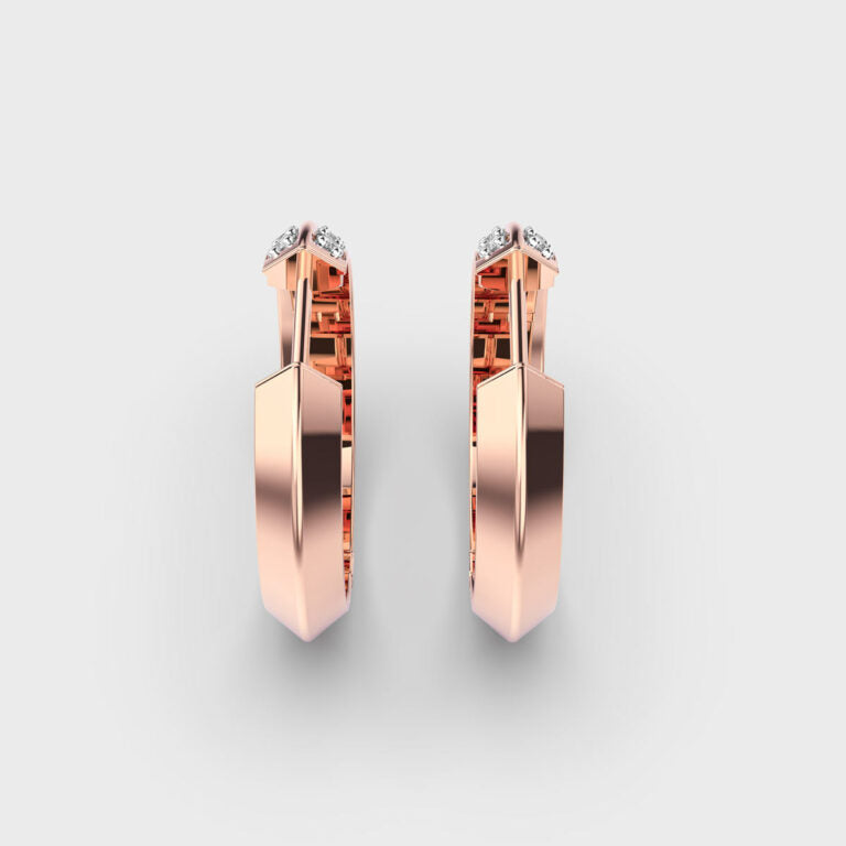 Double Trouble Diamond Hoops