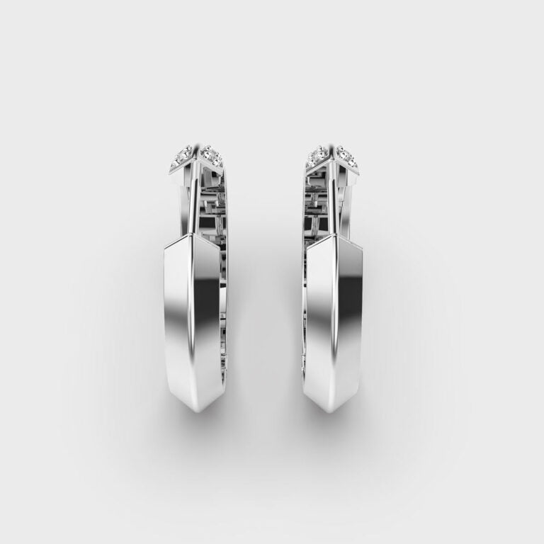Double Trouble Diamond Hoops