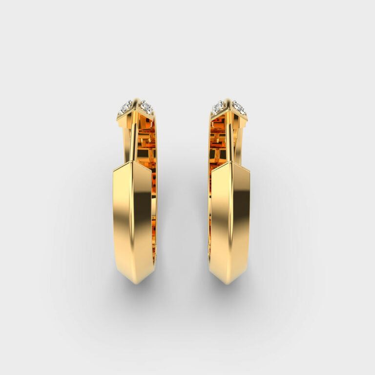 Double Trouble Diamond Hoops