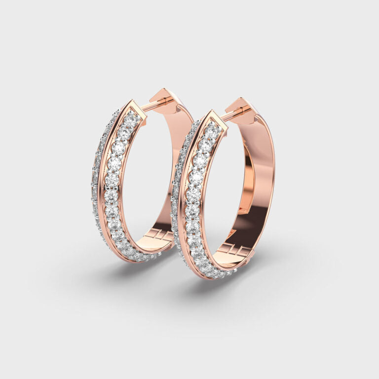 Double Trouble Diamond Hoops
