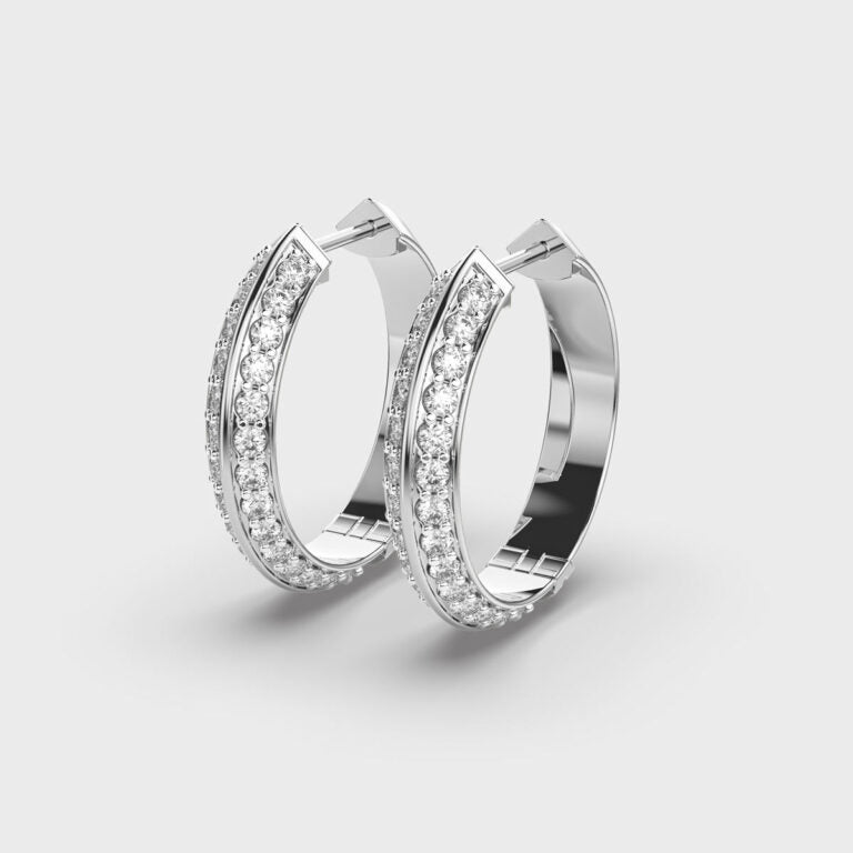 Double Trouble Diamond Hoops