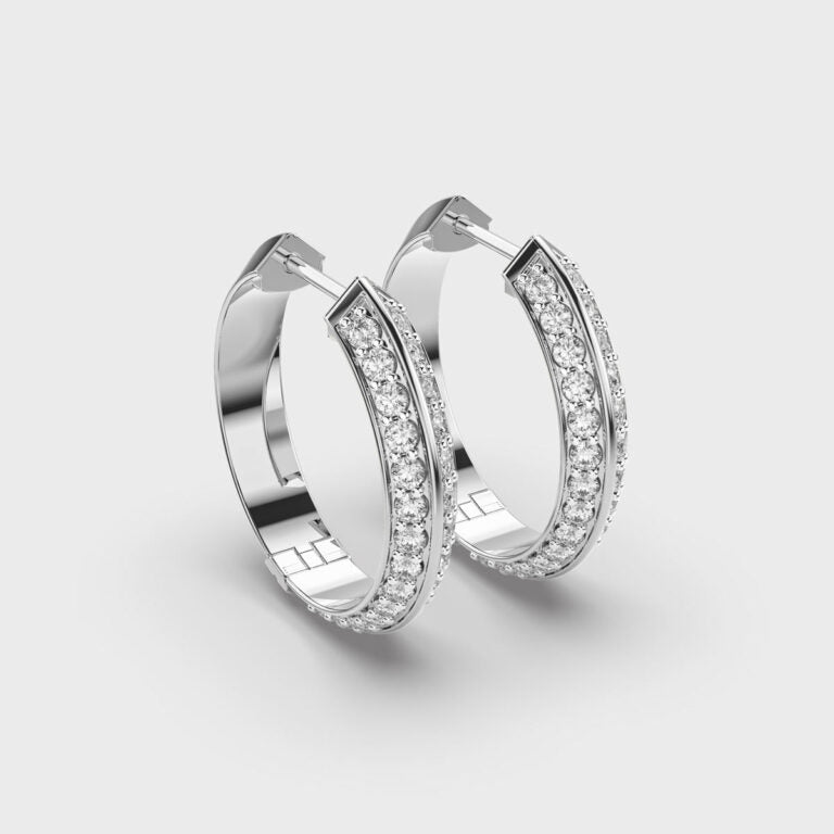 Double Trouble Diamond Hoops