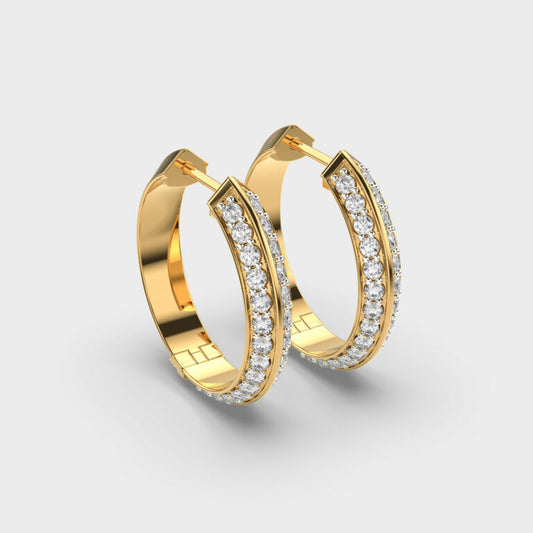 Double Trouble Diamond Hoops
