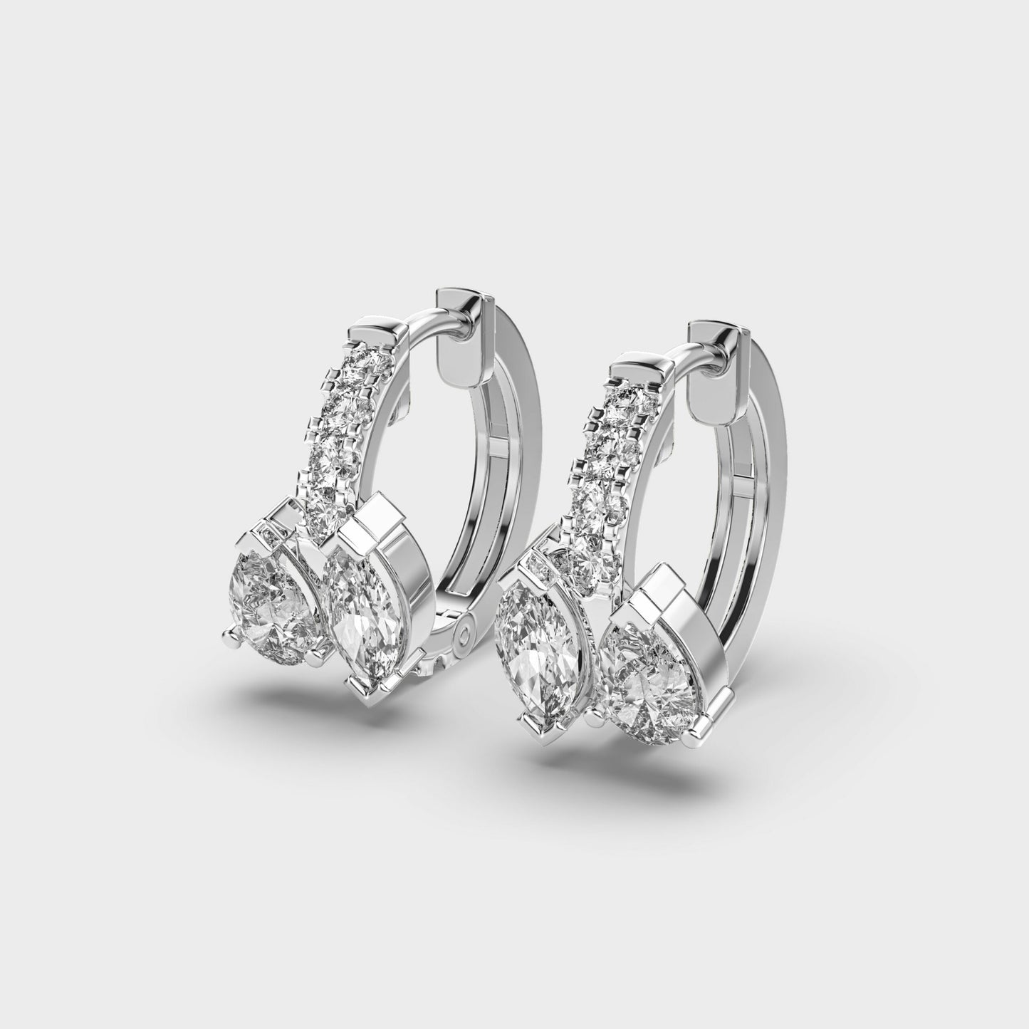 Glossy Glamour Diamond Hoops