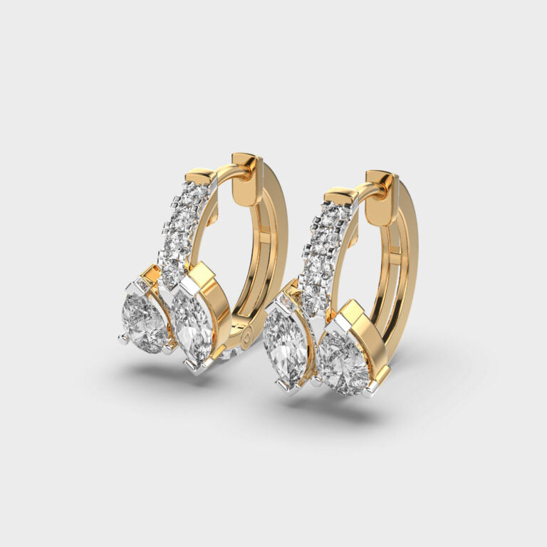 Glossy Glamour Diamond Hoops