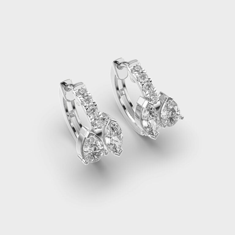 Glossy Glamour Diamond Hoops