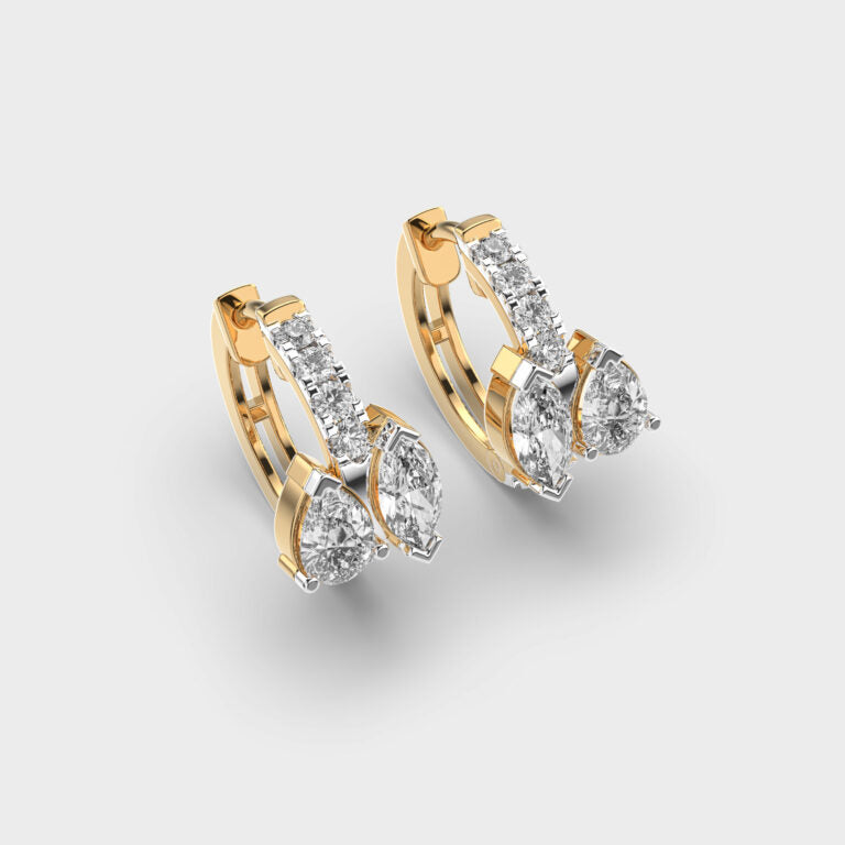 Glossy Glamour Diamond Hoops