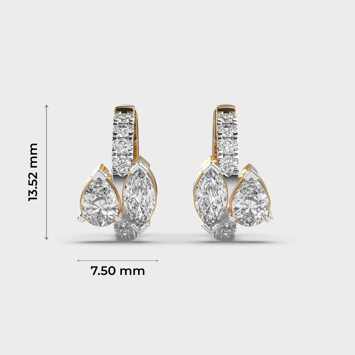 Glossy Glamour Diamond Hoops