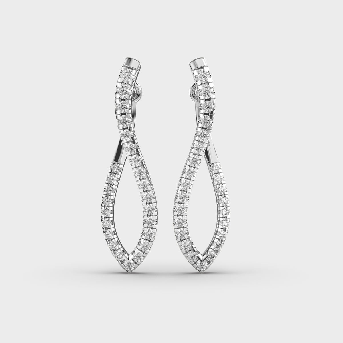 Contemporary Twist Diamond Earrings