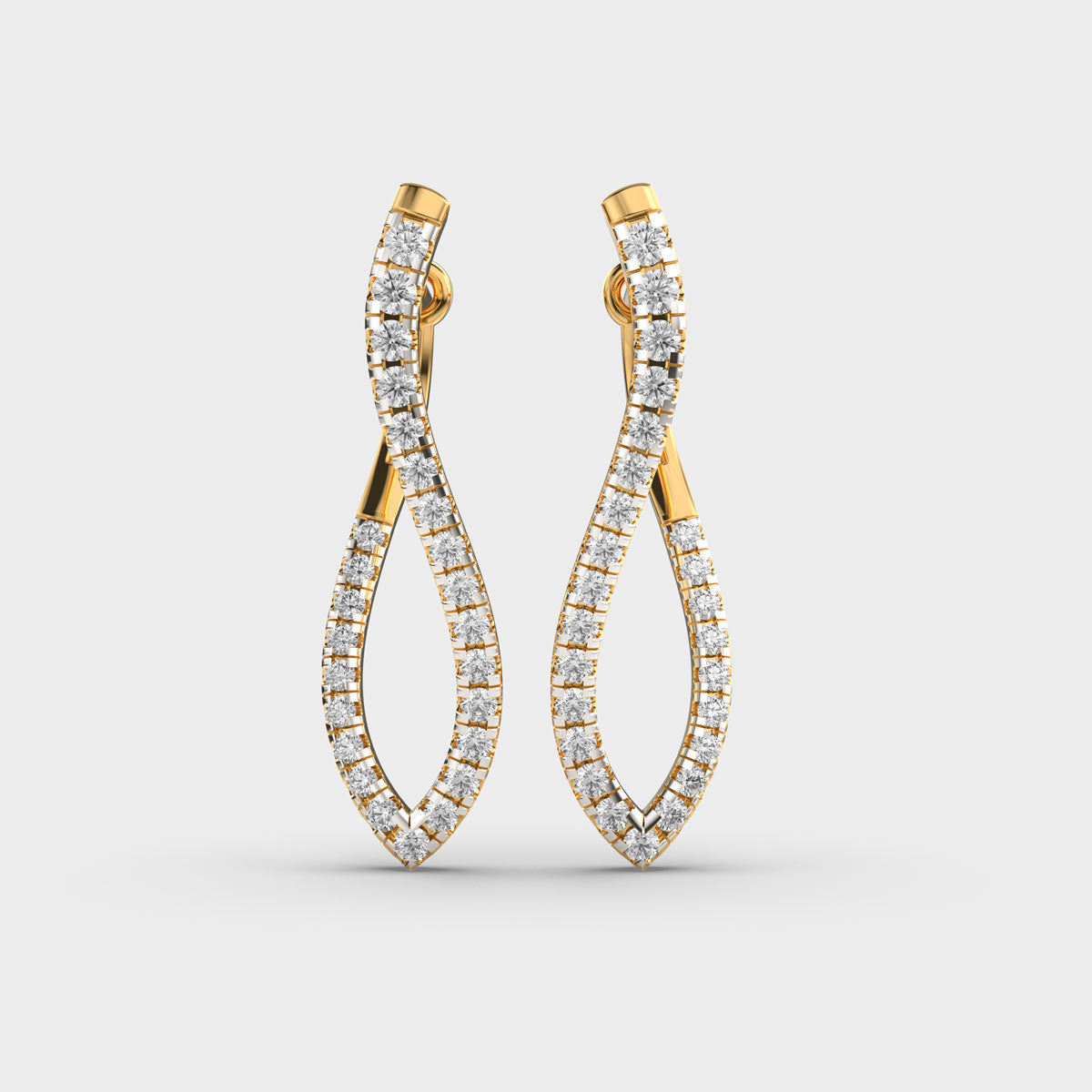 Contemporary Twist Diamond Earrings