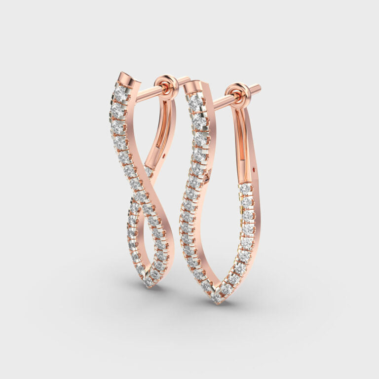 Contemporary Twist Diamond Earrings