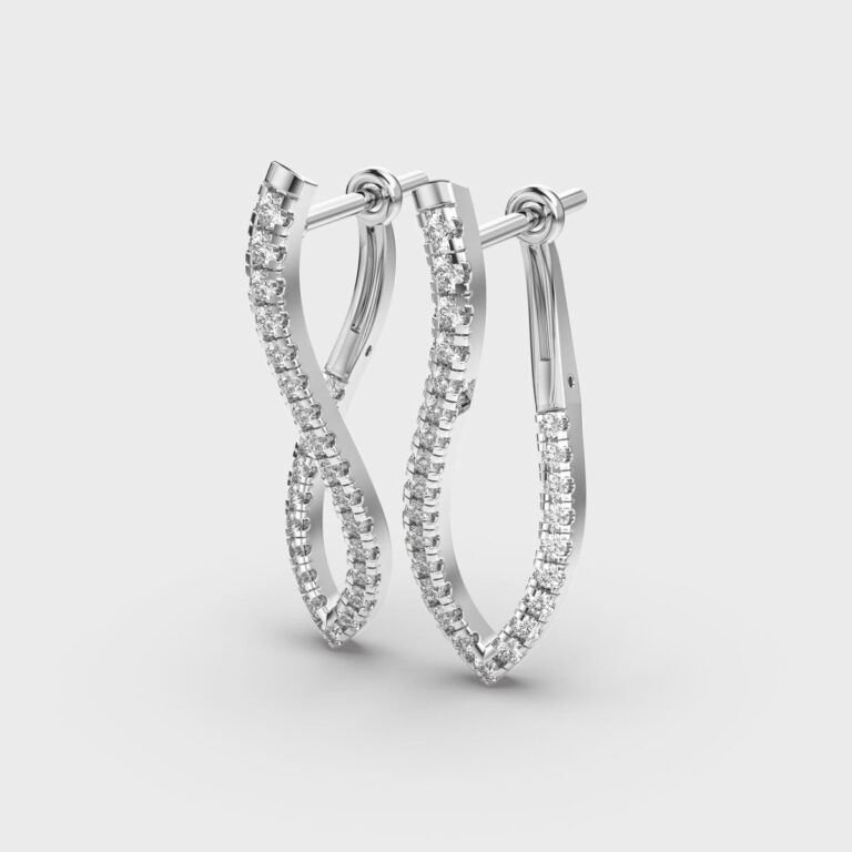 Contemporary Twist Diamond Earrings