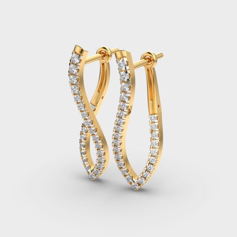 Contemporary Twist Diamond Earrings