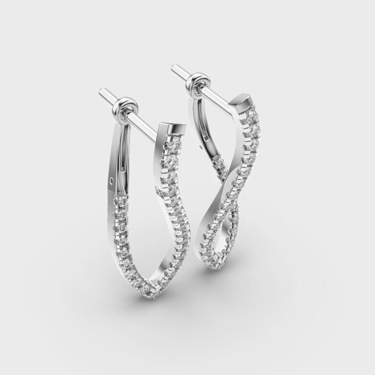 Contemporary Twist Diamond Earrings