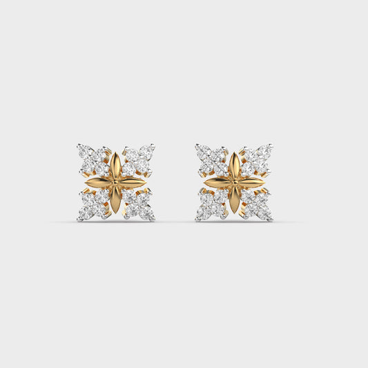 Expressive Petals Diamond Studs
