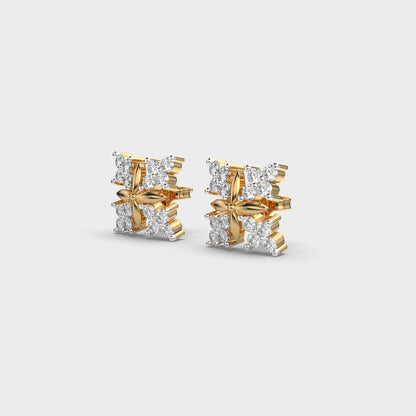 Expressive Petals Diamond Studs