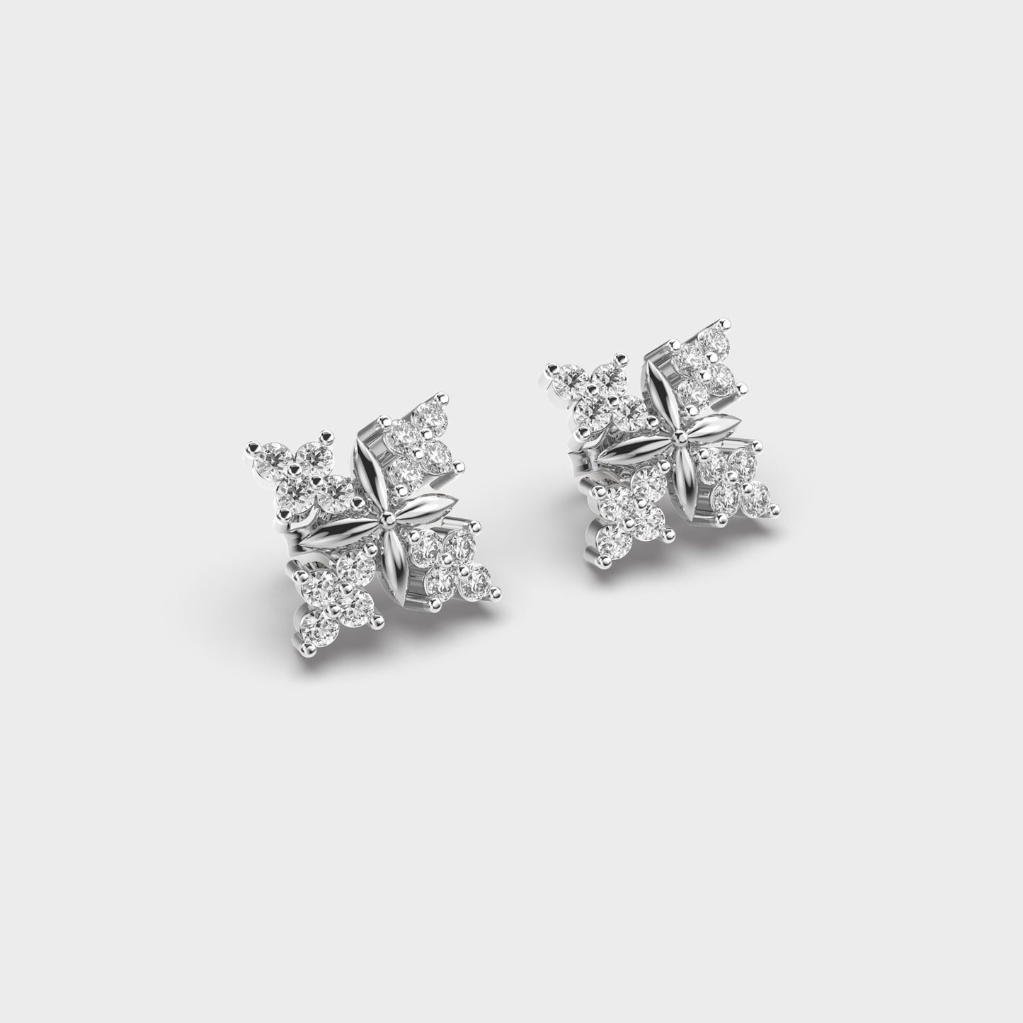 Expressive Petals Diamond Studs
