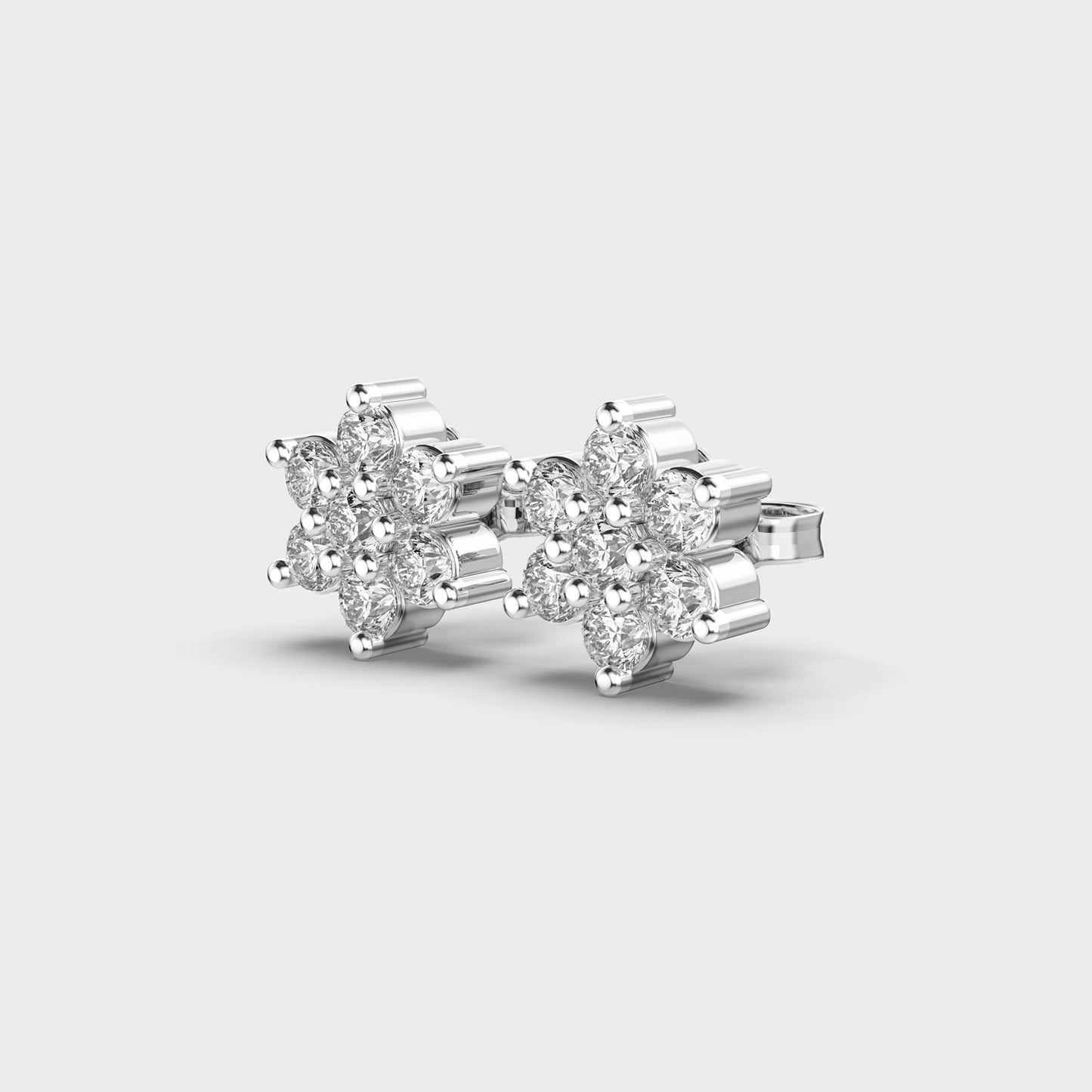 Blooming Peony Diamond Studs
