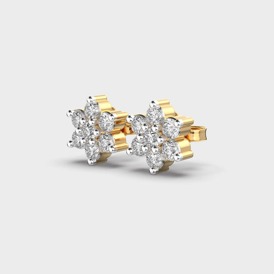Blooming Peony Diamond Studs