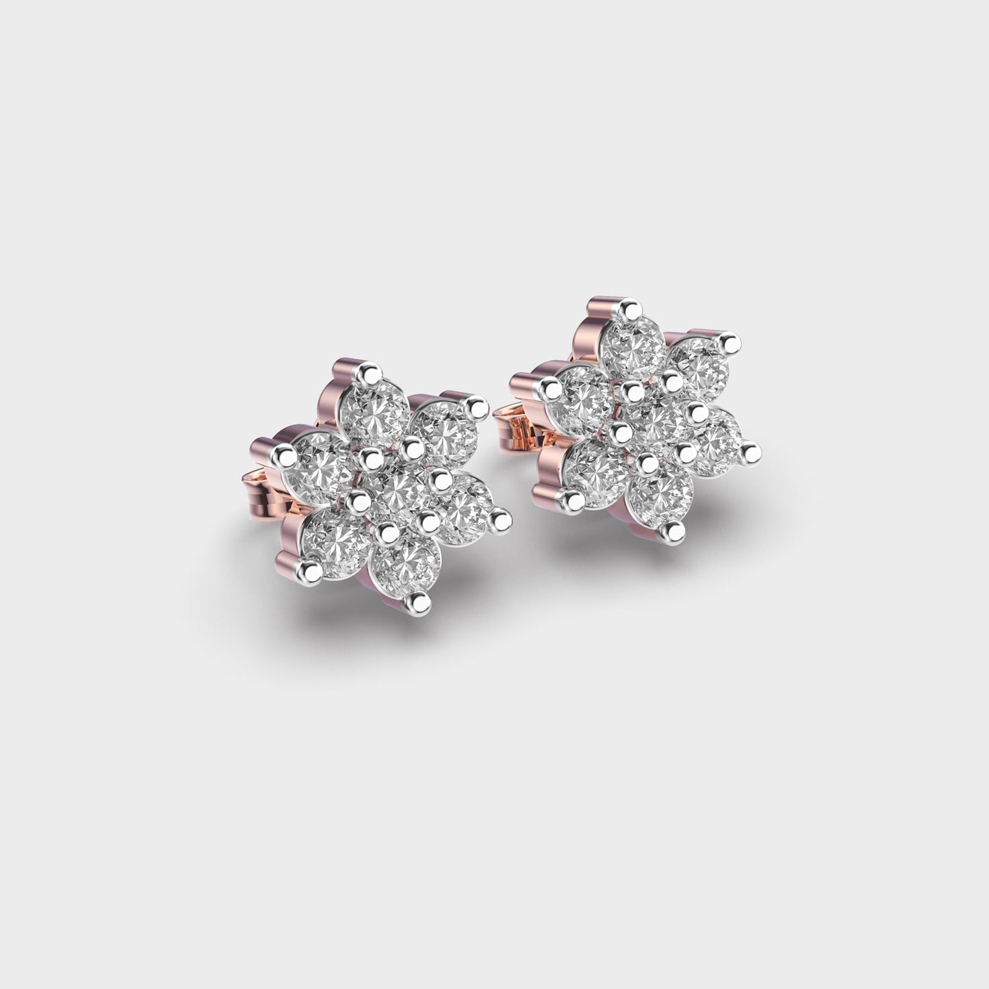 Blooming Peony Diamond Studs