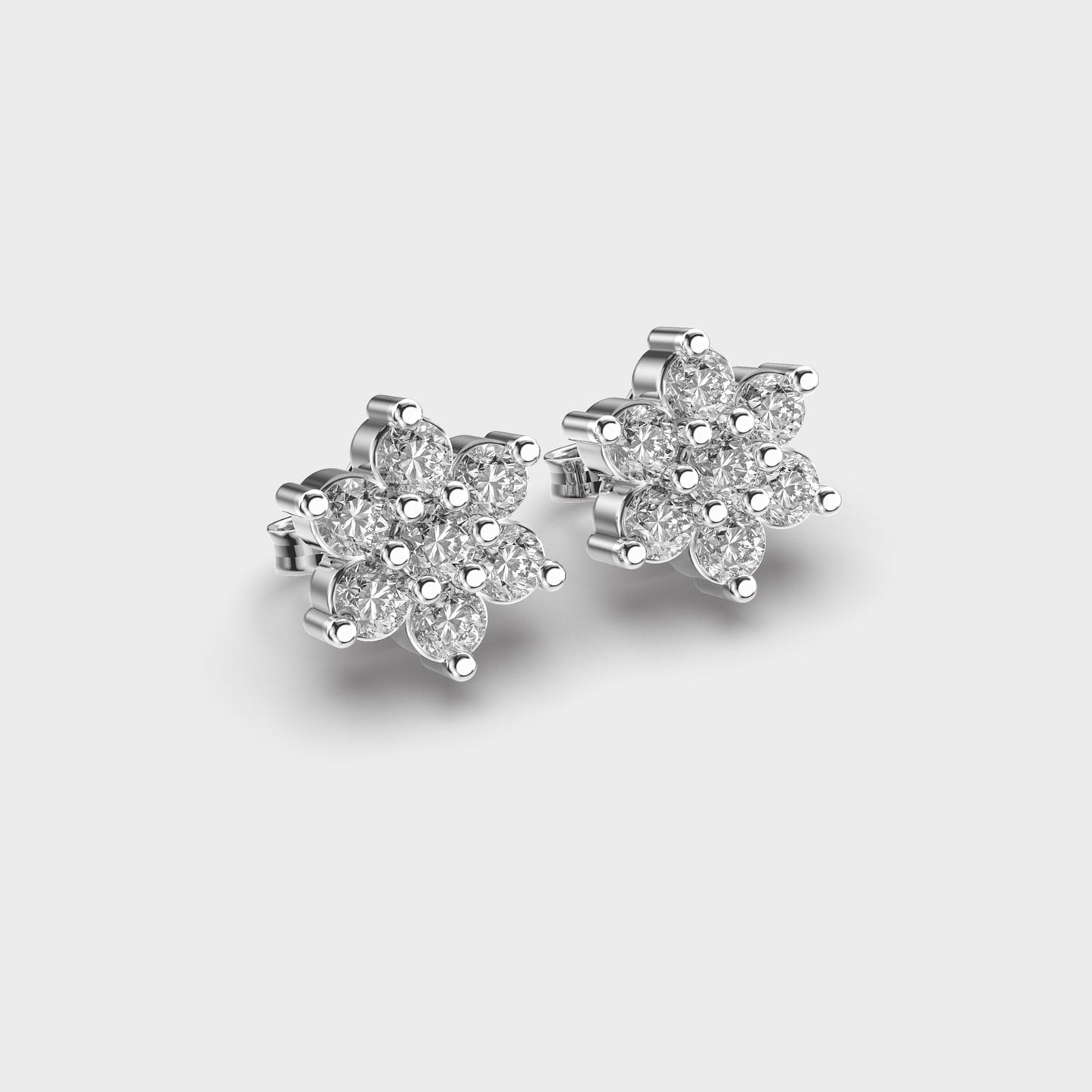 Blooming Peony Diamond Studs