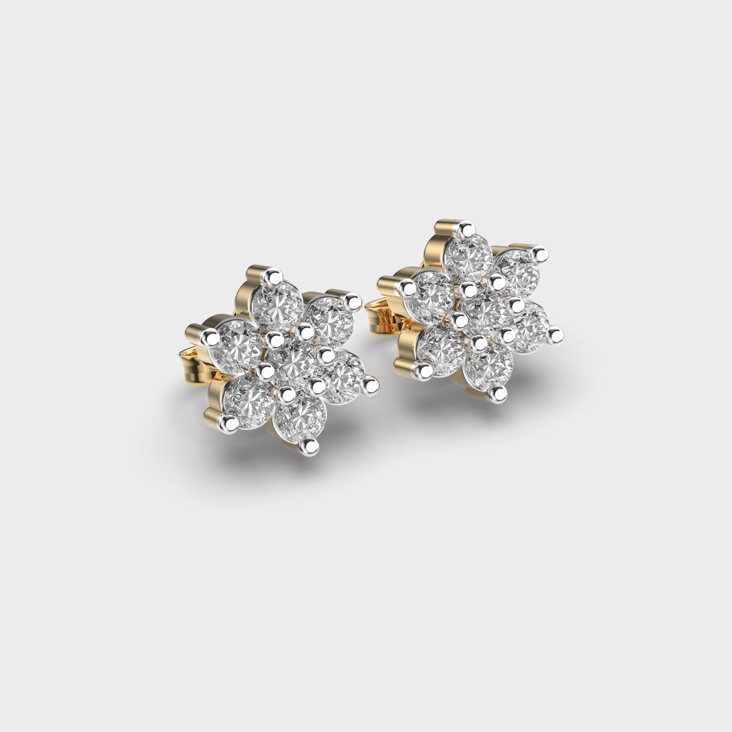 Blooming Peony Diamond Studs