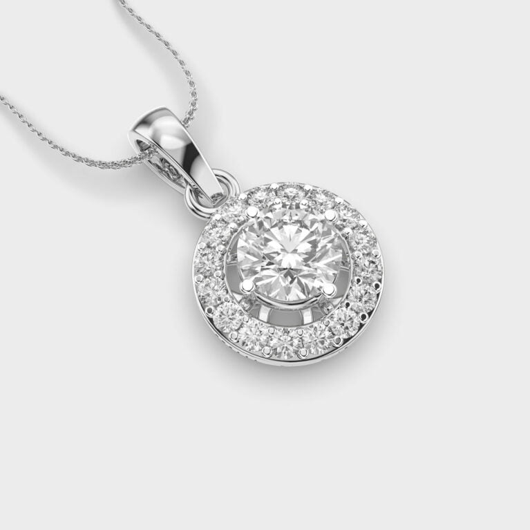 Sun With Halo Diamond Pendant (Without Chain)