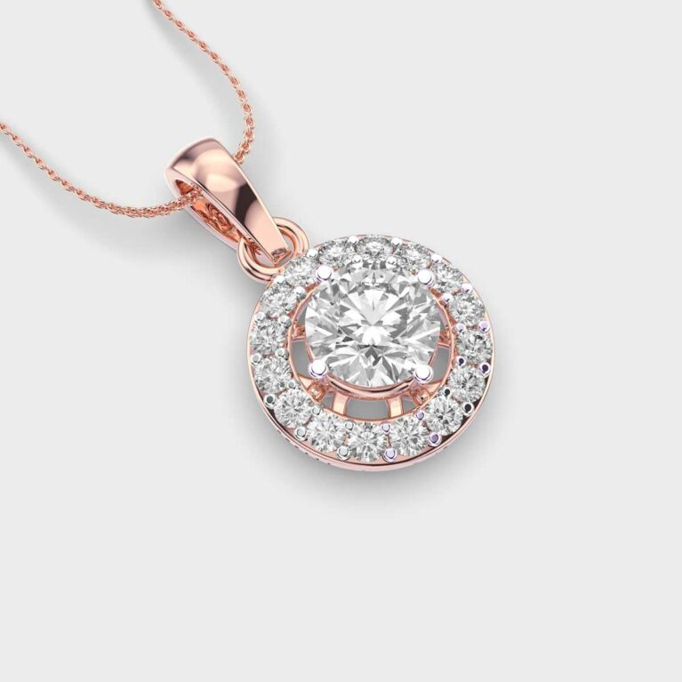 Sun With Halo Diamond Pendant (Without Chain)