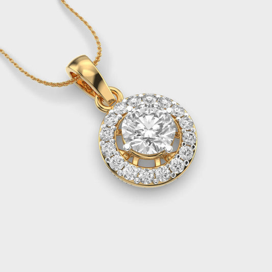 Sun With Halo Diamond Pendant (Without Chain)