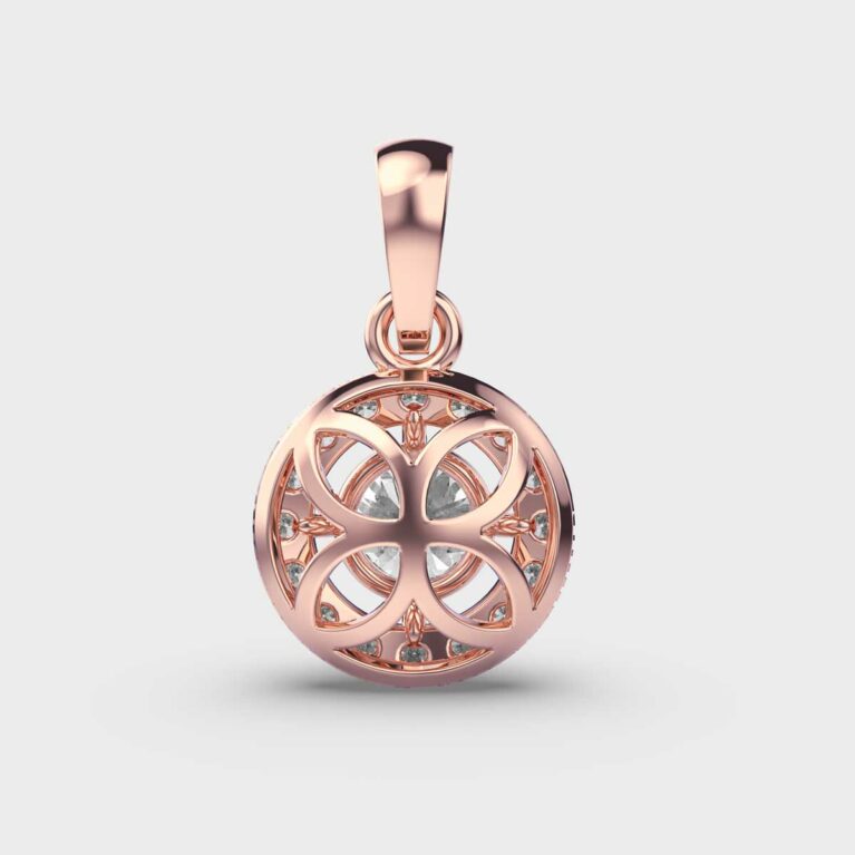 Sun With Halo Diamond Pendant (Without Chain)