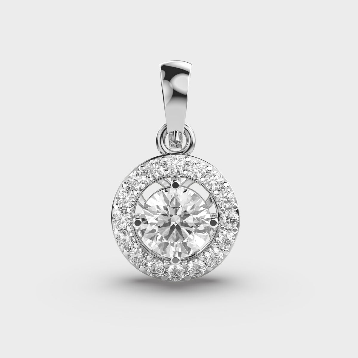 Sun With Halo Diamond Pendant (Without Chain)