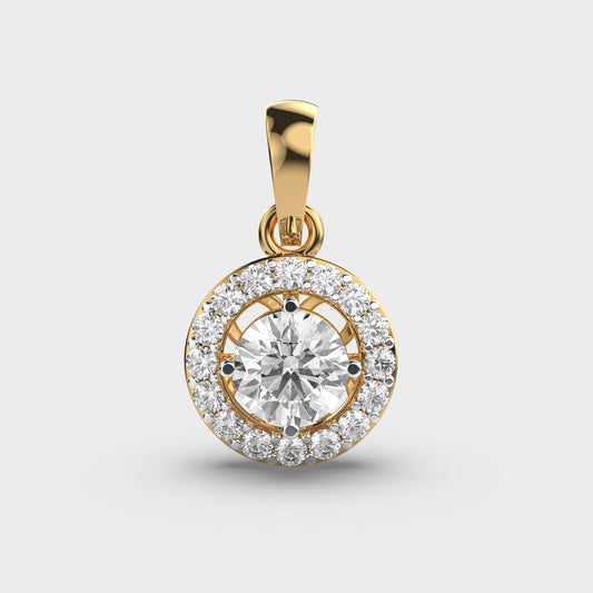 Sun With Halo Diamond Pendant (Without Chain)