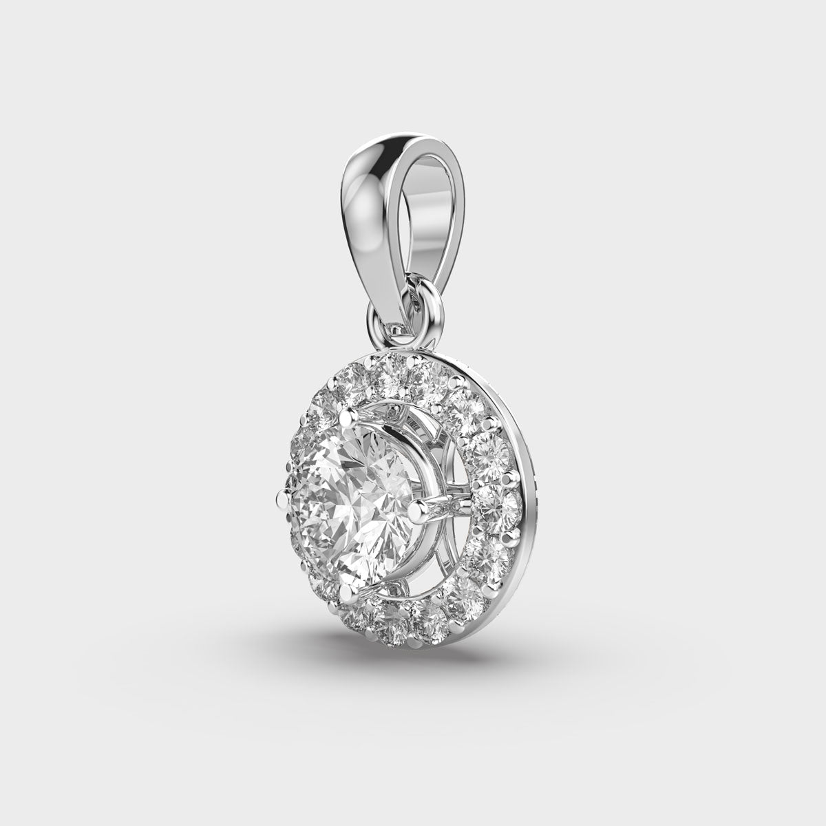 Sun With Halo Diamond Pendant (Without Chain)